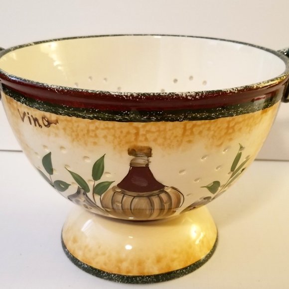 Vintage Ceramic Colander by Parini  9" x 7.25" - Picture 1 of 5